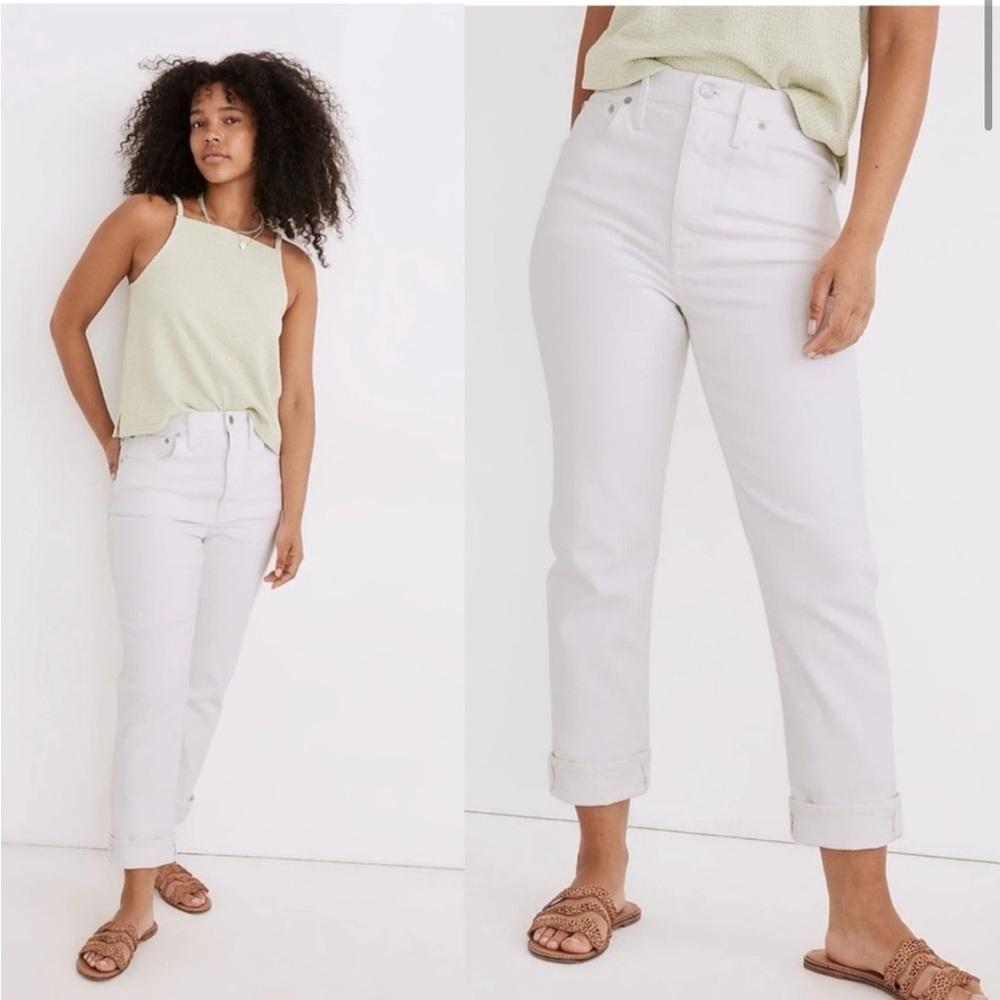 Madewell White High Rise Slim Jeans